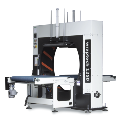 WRAPTECH 1250 Owijarka Pozioma Automatyczna folią stretch. Owijarka do długich elementów. Pakowarka do paczek. System pakowania